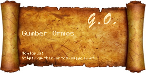 Gumber Ormos névjegykártya