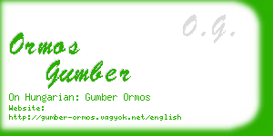 ormos gumber business card